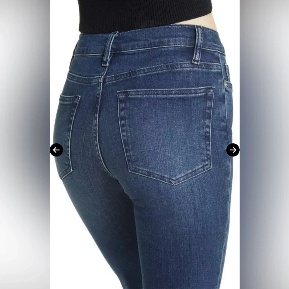 Frame Le Easy Flare Release Hem Jeans Thunderstorm Dark Wash‎ High-Waist 31